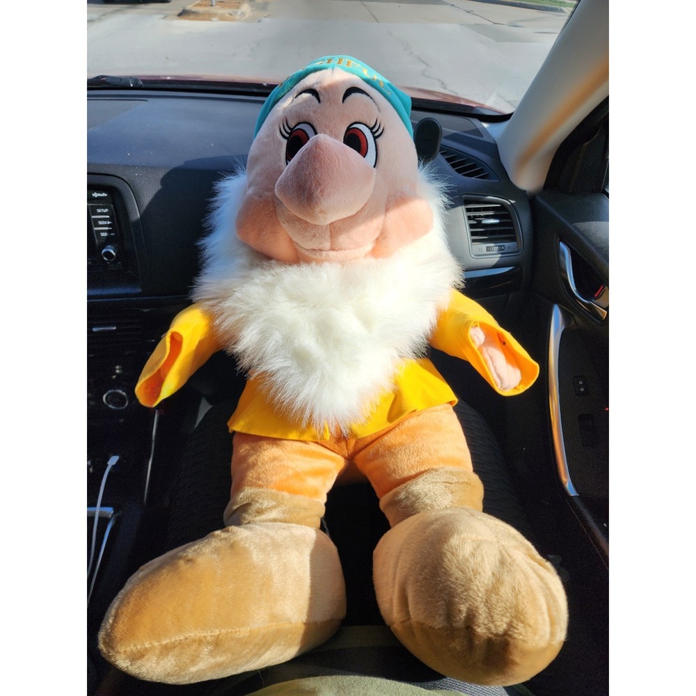 JUMBO Disney Store Exclusive 25"Bashful Plush Snow White Dwarfs Pristine Cond.